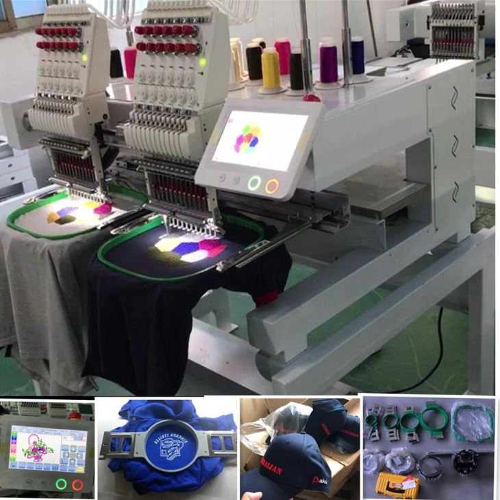 Newest 2 Heads Computer Embroidery Machines Industrial