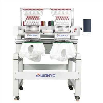 WONYO 2 đầu Máy thêu vi tính ren 3D Pháp